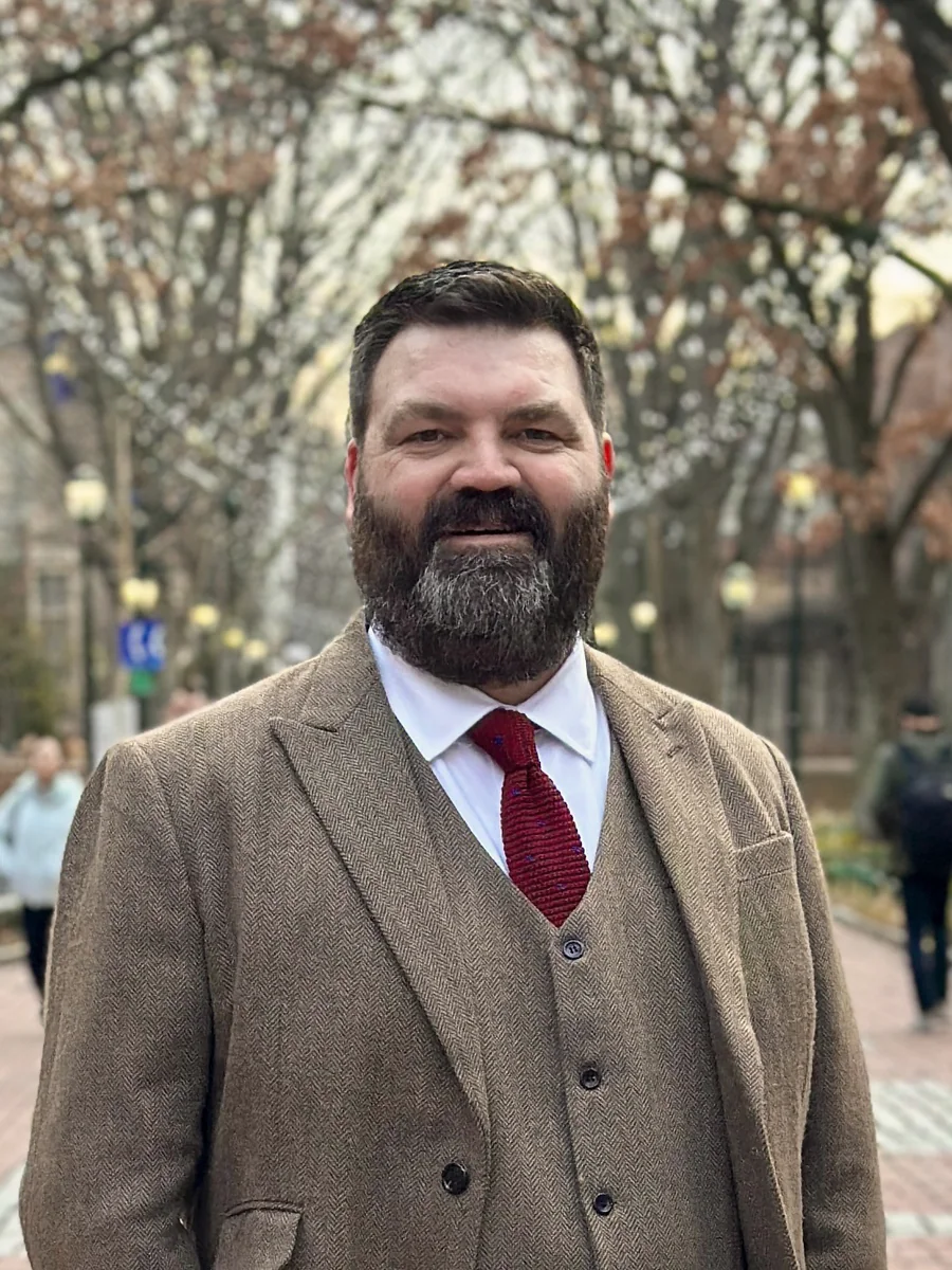 Dylan Hayden outdoors at the University of Pennsylvania